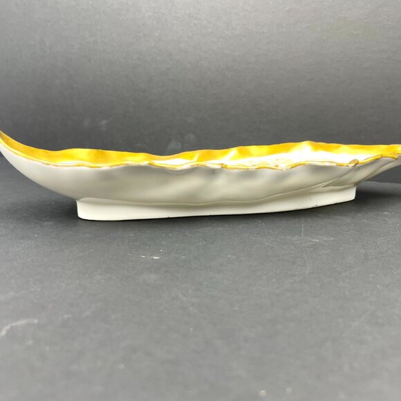 Vintage Limoges France Leaf-Shaped Tray -Blakeman & Henderson, T&V, c.1900–1915 - Picture 5 of 10